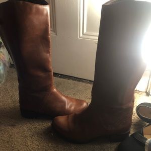 Brown knee high boots